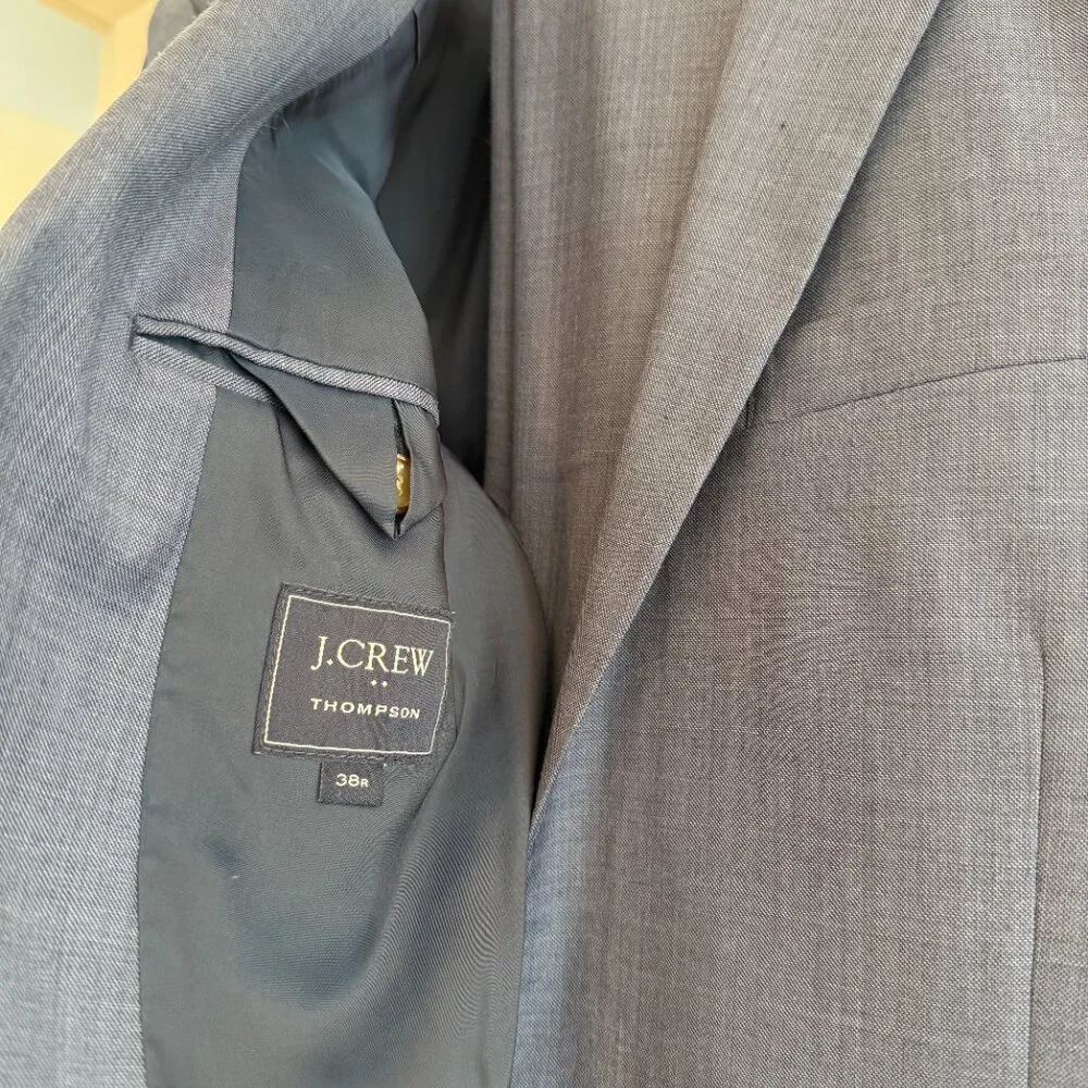 J Crew Thompson Mens Suit Jacket (38 R) & Suit Pant (32/32) in Color Marina Blue - Picture 2 of 4
